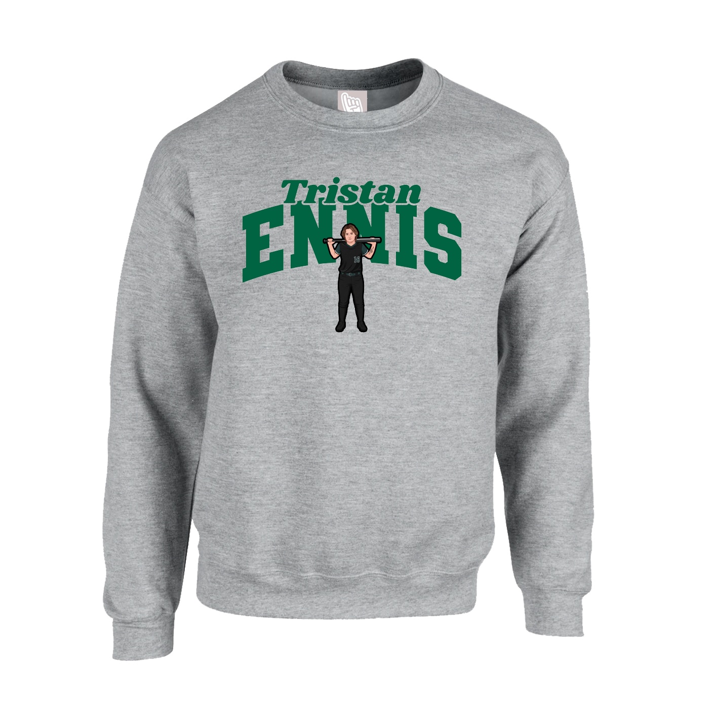 Fleece Crew — Signature Arch in Grey