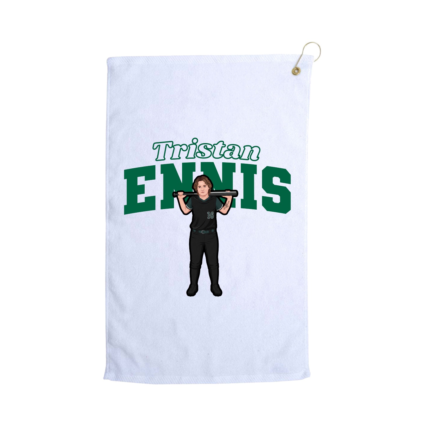 Golf Towel — Name Arch in White