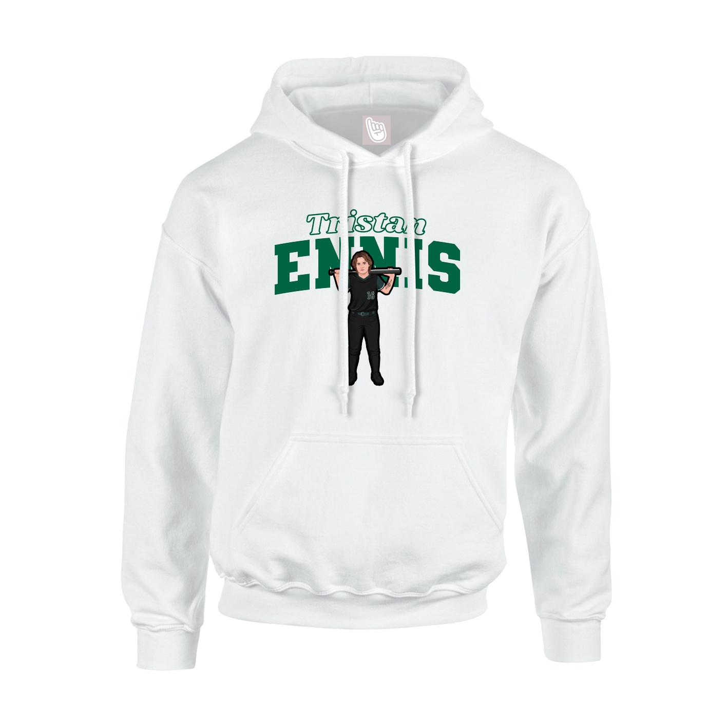 Hoodie — Name Arch in White