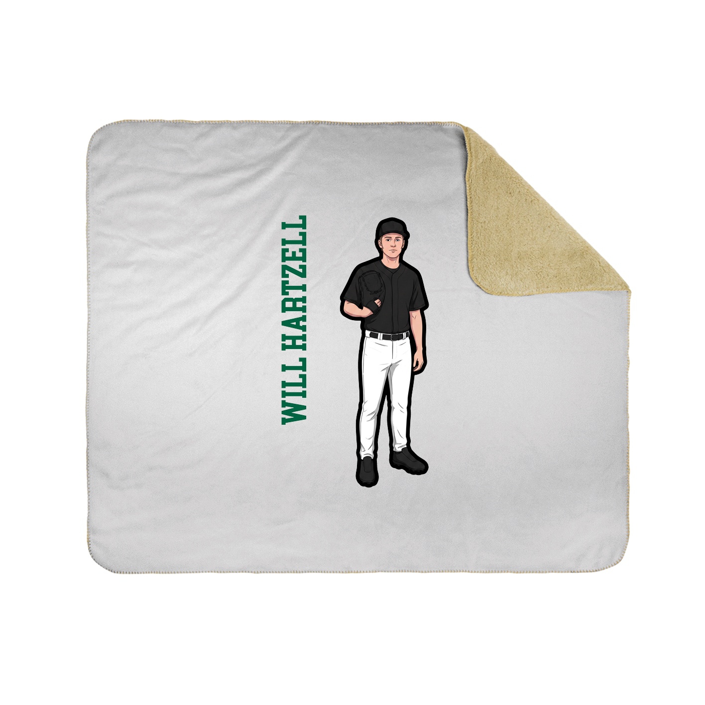 Throw Blanket — Name Vertical in White