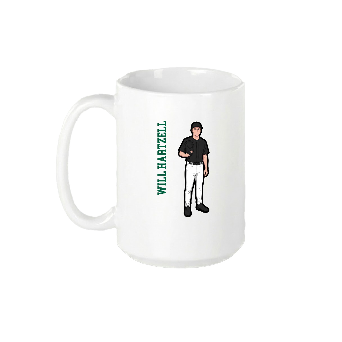 15oz Coffee Mug — Name Vertical in White