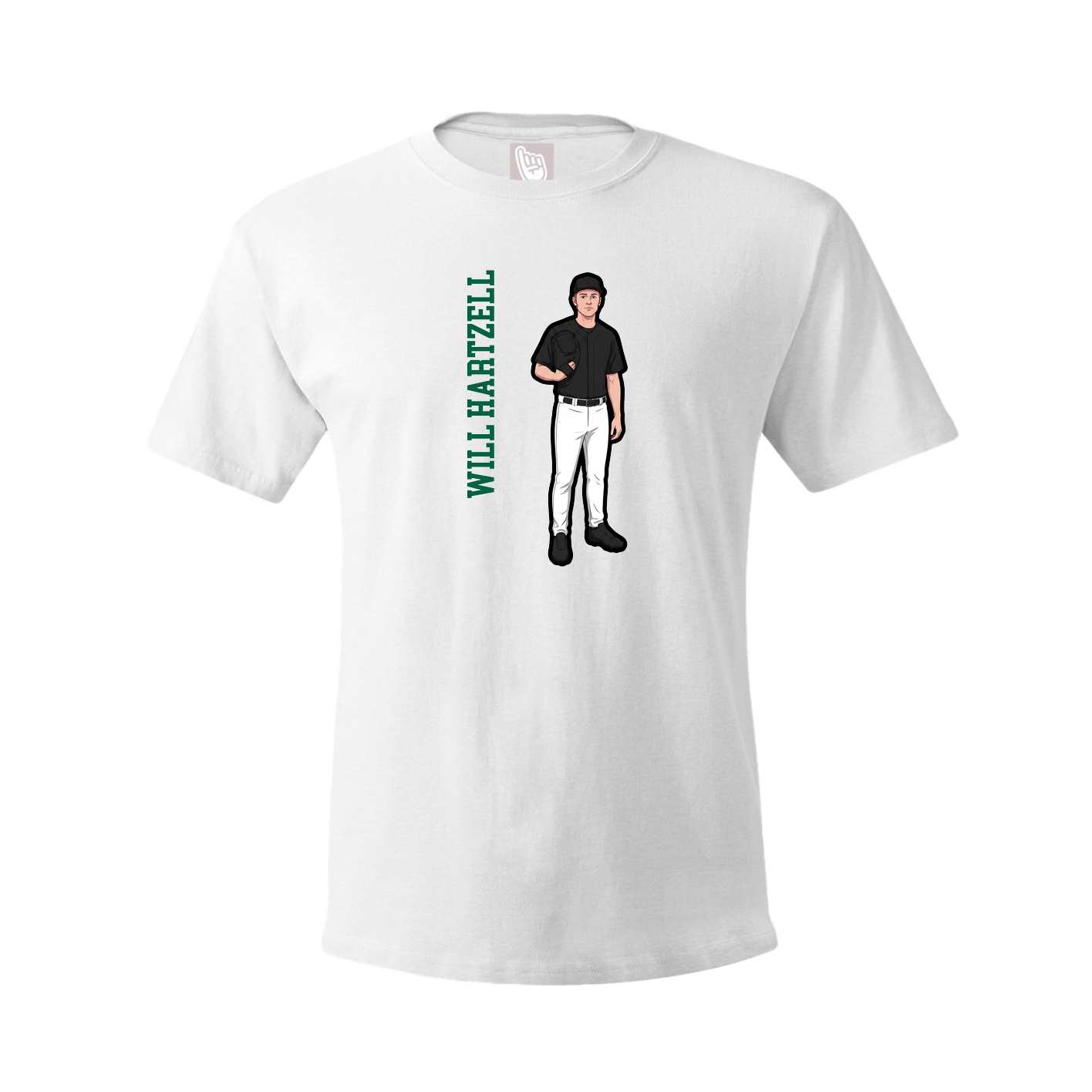 Youth Tee — Name Vertical in White