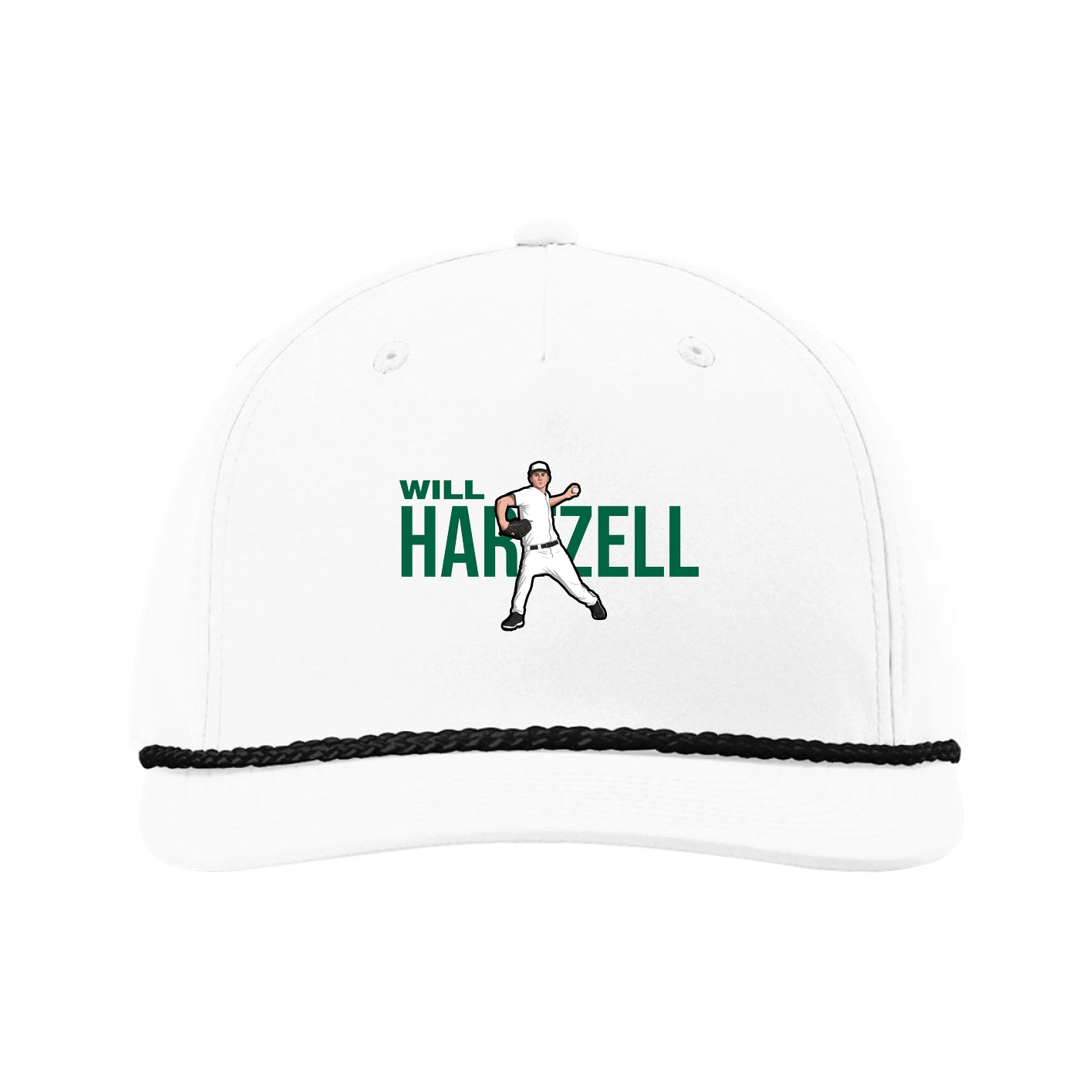 Five-Panel Classic Rope Cap — Player Name in White
