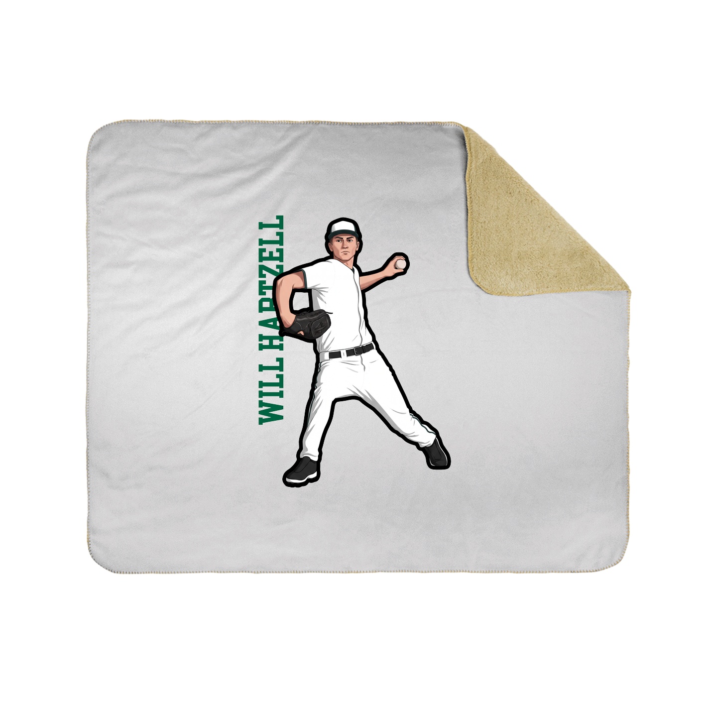 Throw Blanket — Name Vertical in White