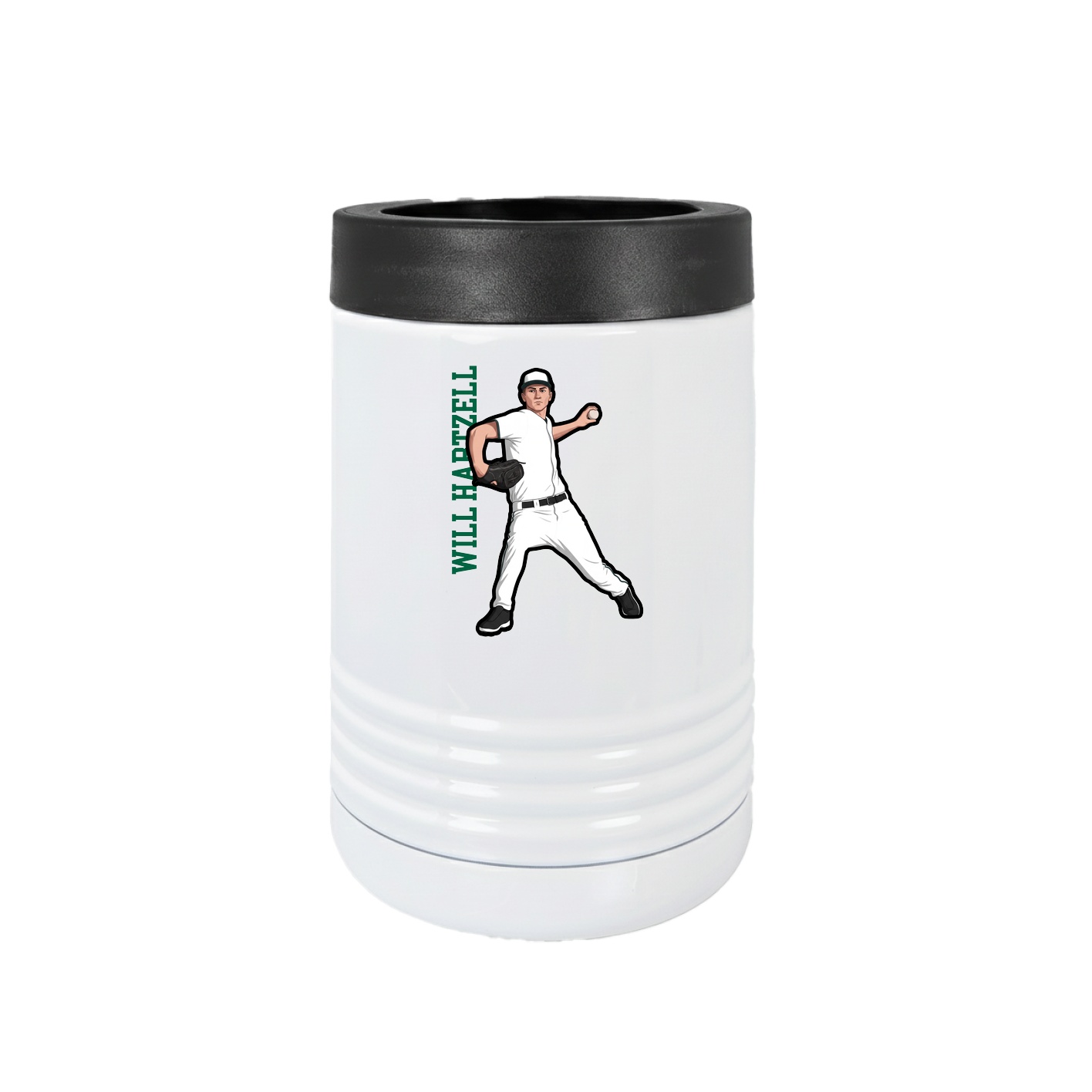 Beverage Holder — Name Vertical in White
