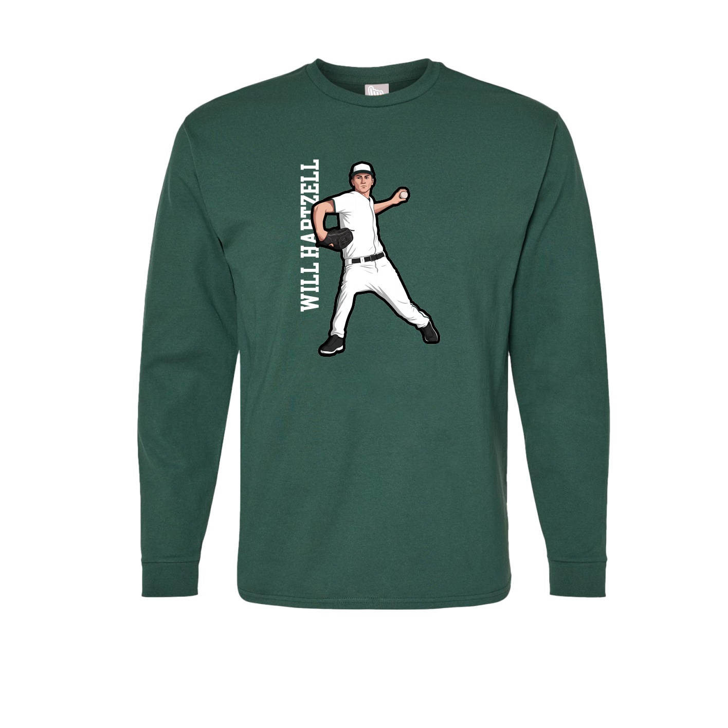 Long Sleeve Tee — Name Vertical in Green