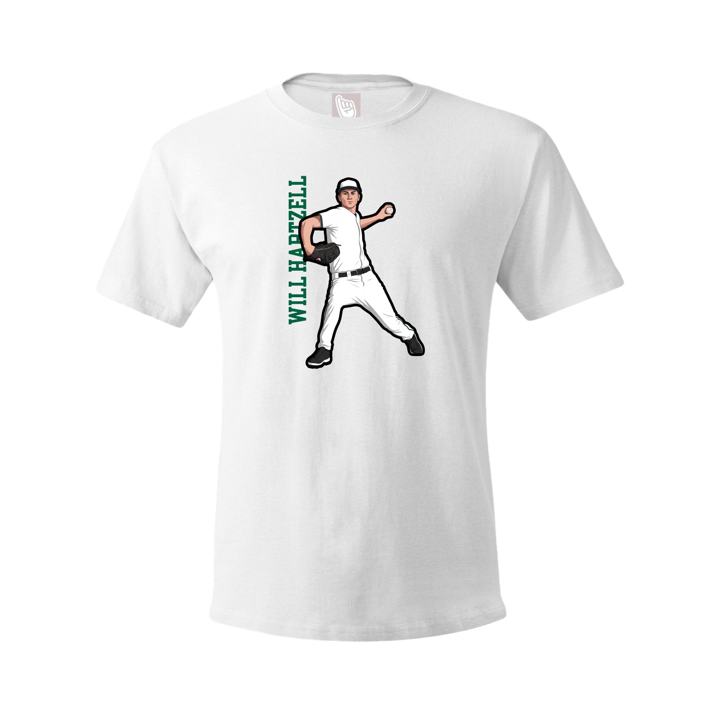 Youth Tee — Name Vertical in White
