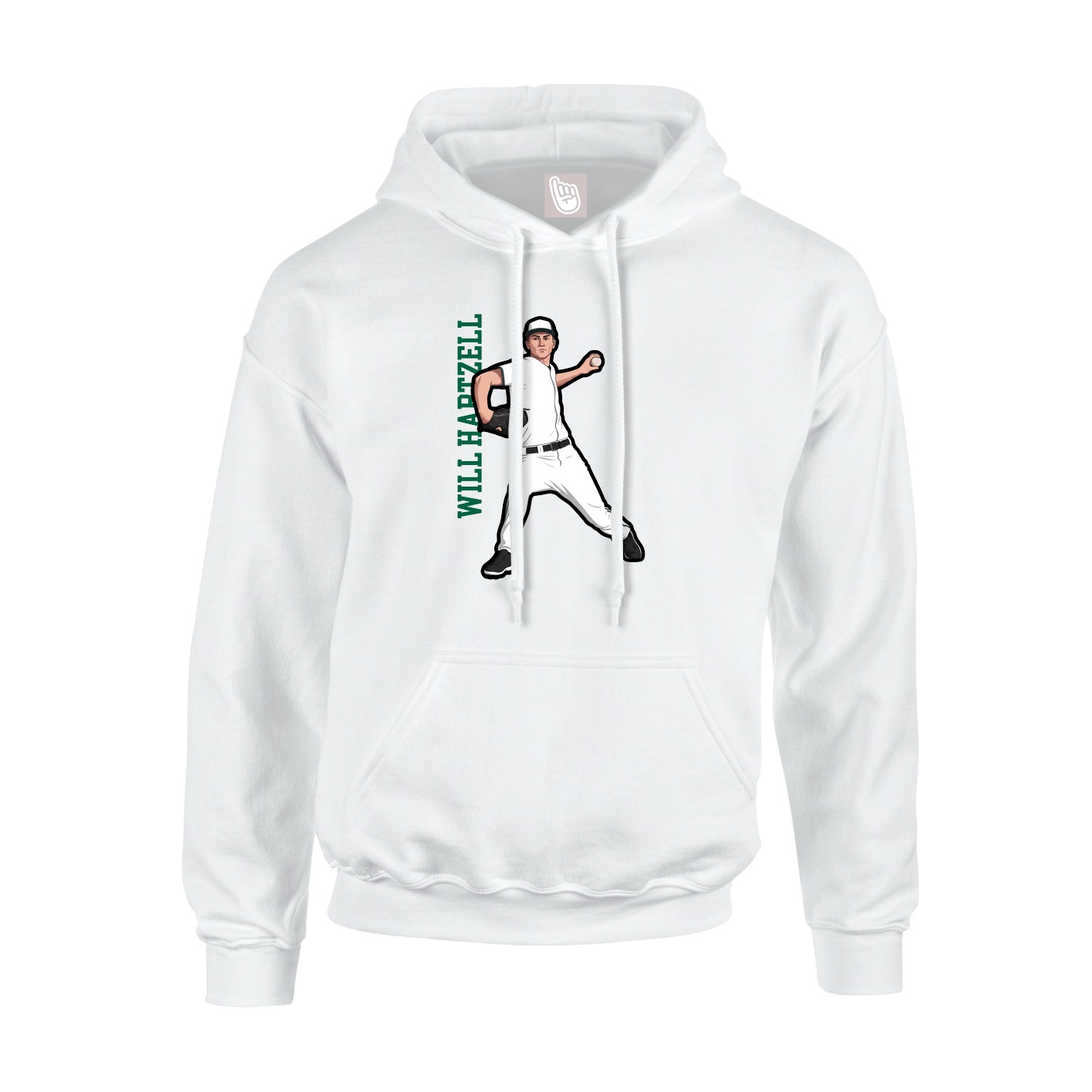 Youth Hoodie — Name Vertical in White