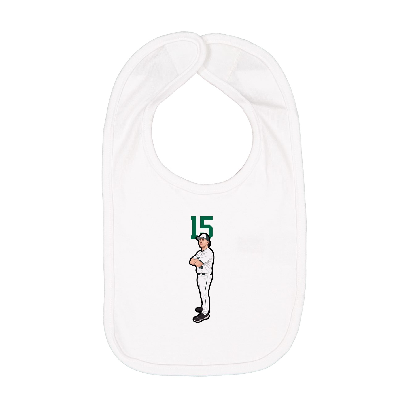 Infant Bib — Number Top in White