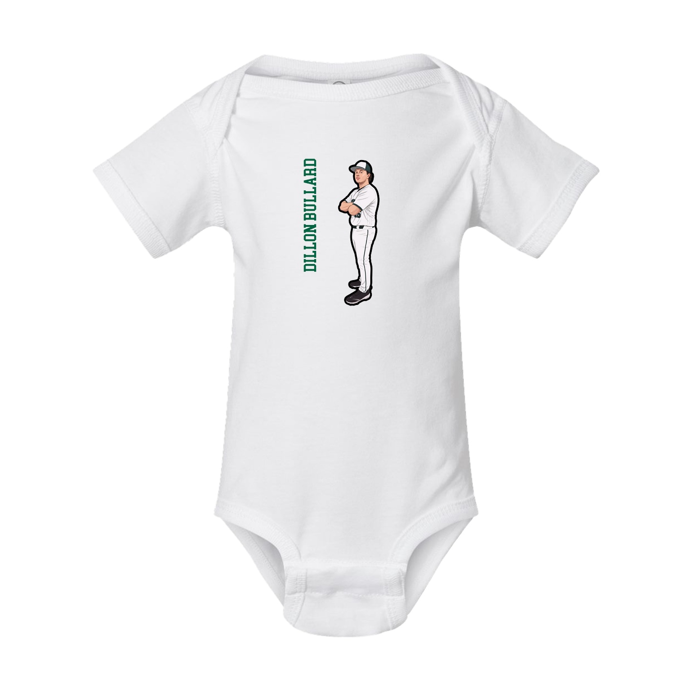 Baby Onesie — Name Vertical in White