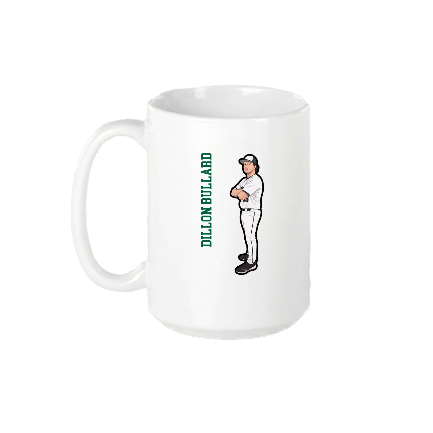 15oz Coffee Mug — Name Vertical in White