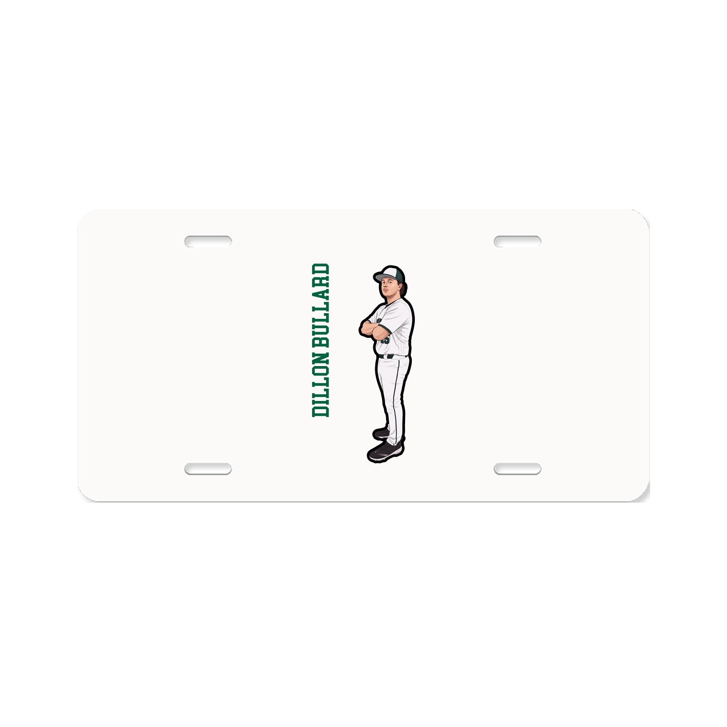 License Plate — Name Vertical in Classic