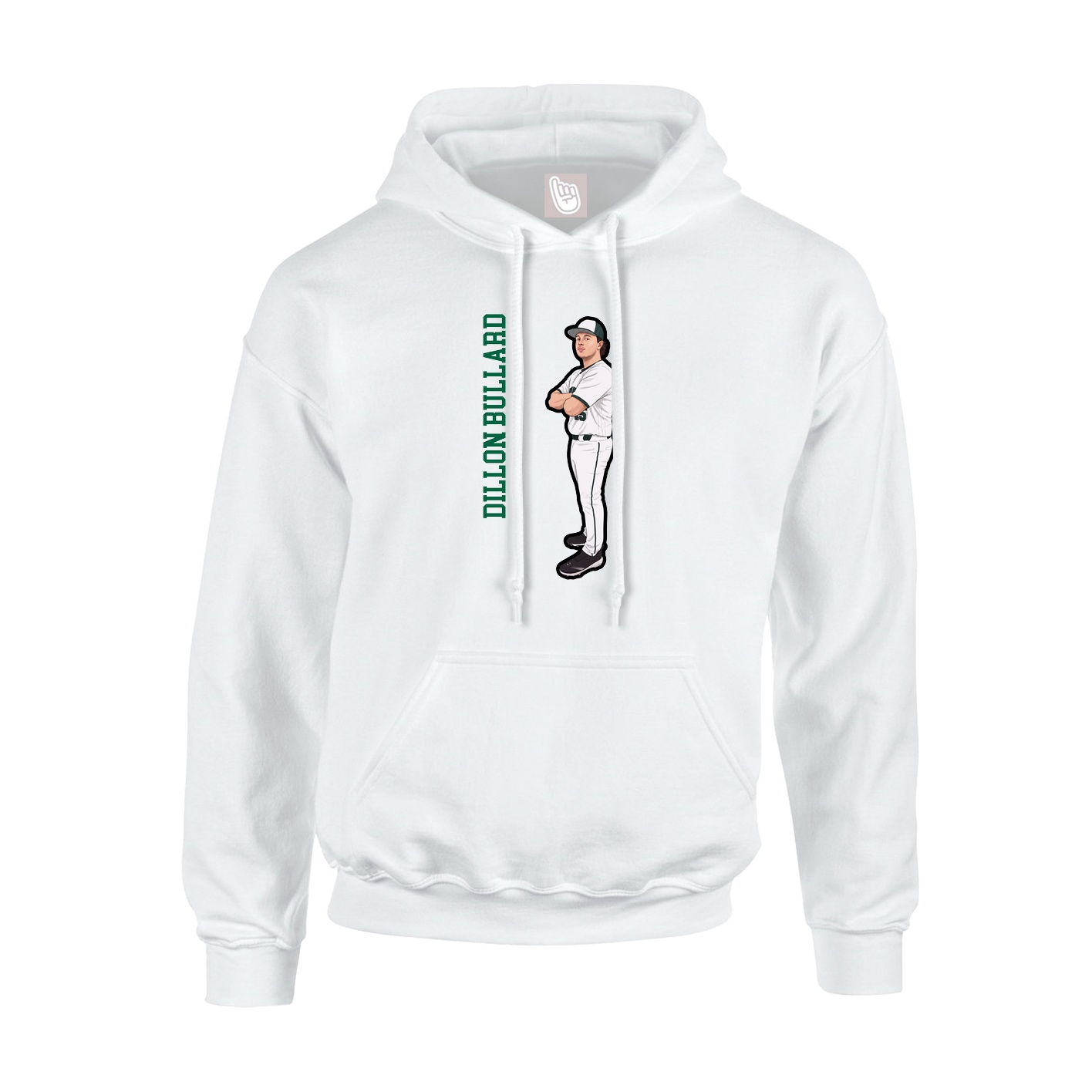 Youth Hoodie — Name Vertical in White