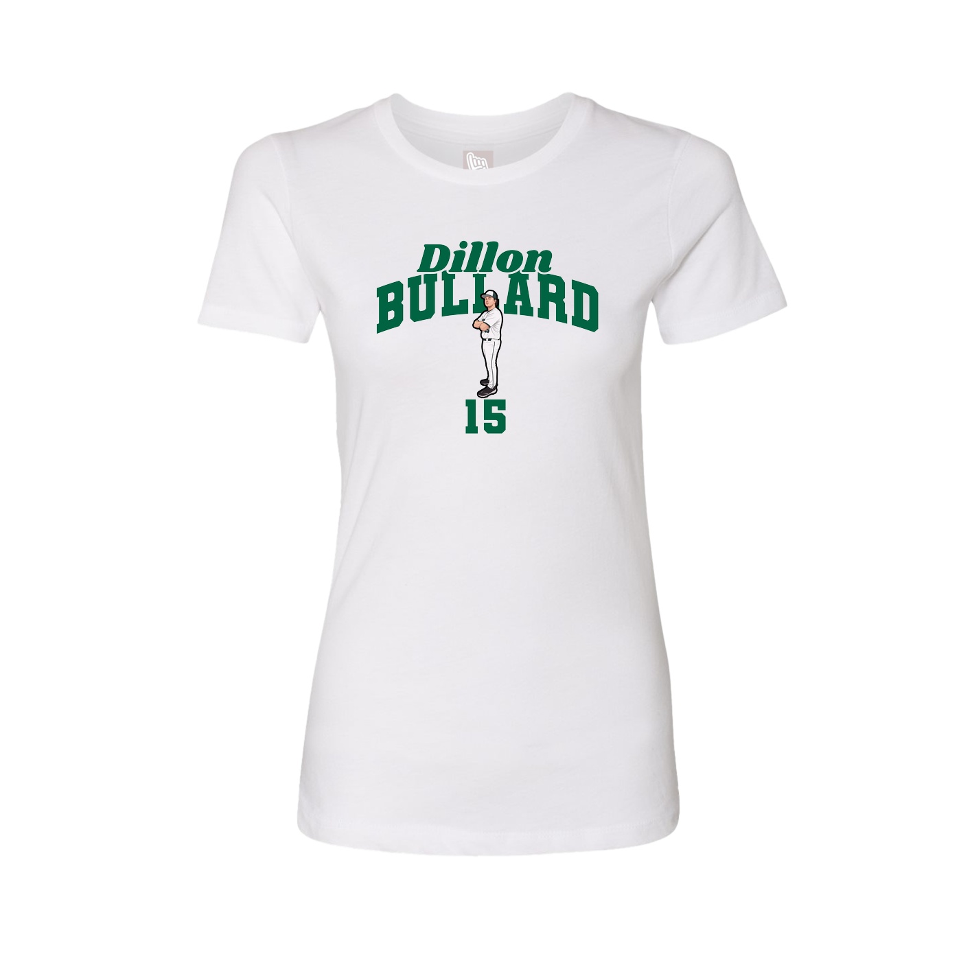 Fitted Women's Tee — Signature Arch in White