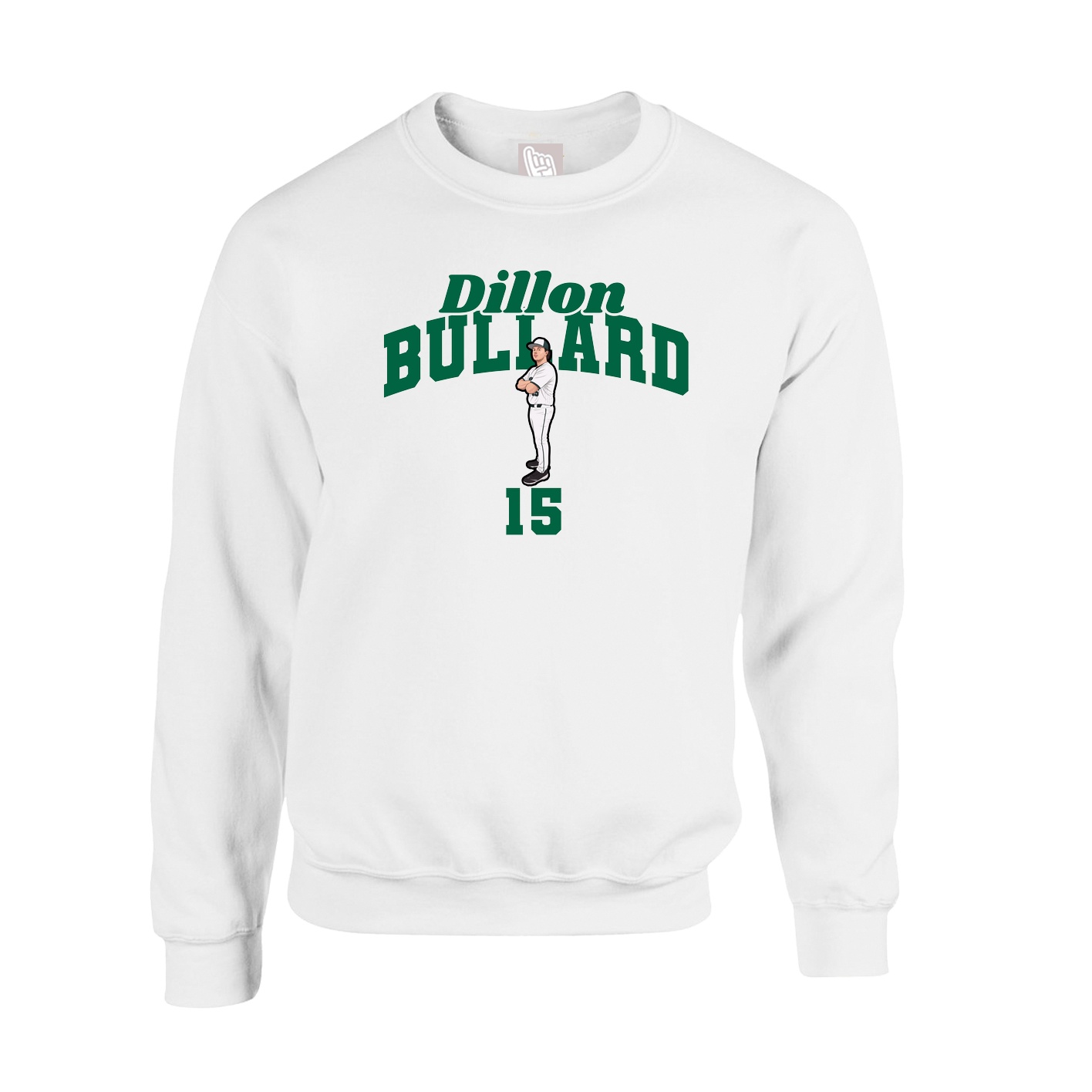 Fleece Crew — Signature Arch in White