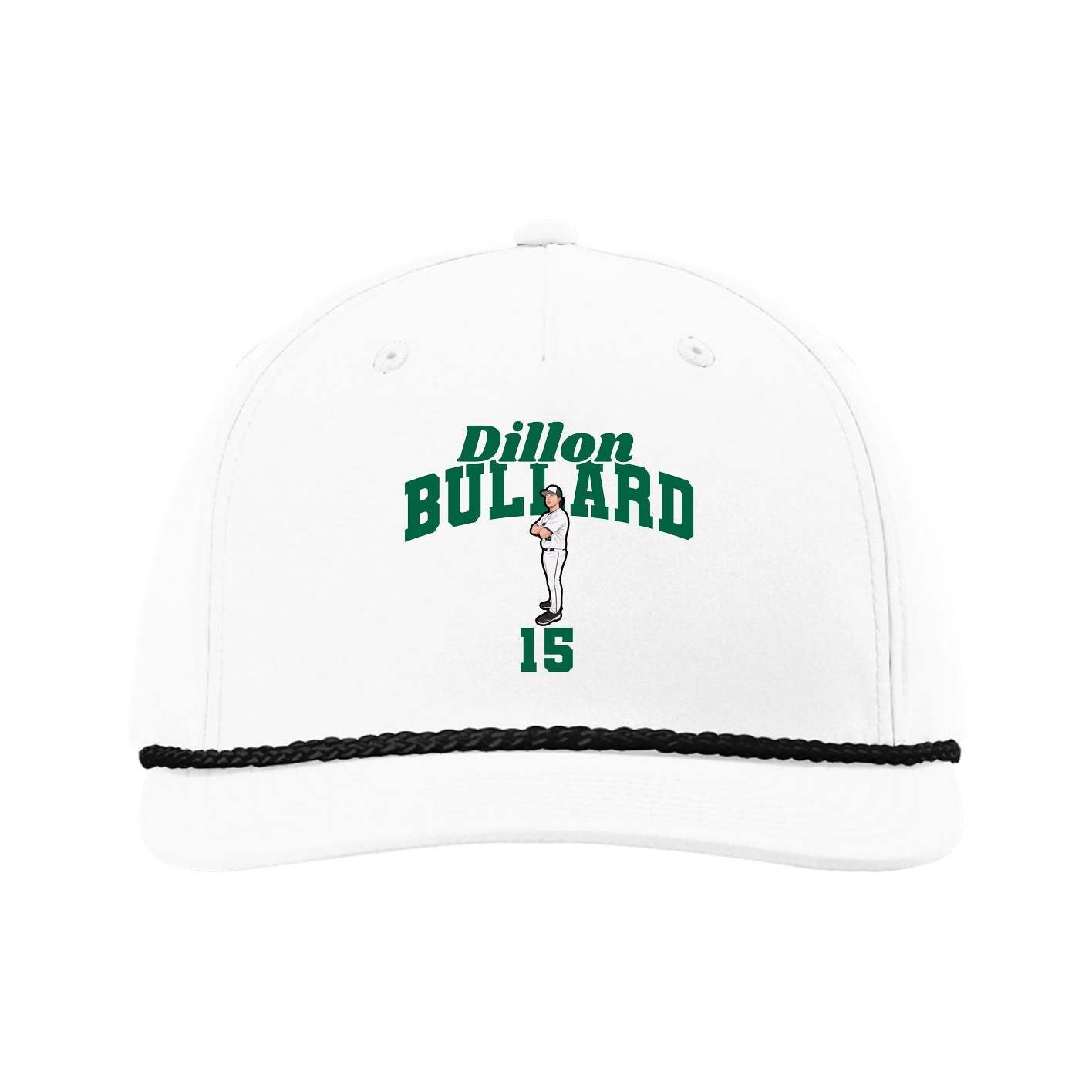 Five-Panel Classic Rope Cap — Signature Arch in White