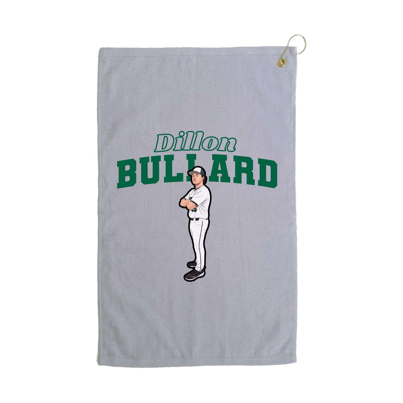 Golf Towel — Name Arch in Grey
