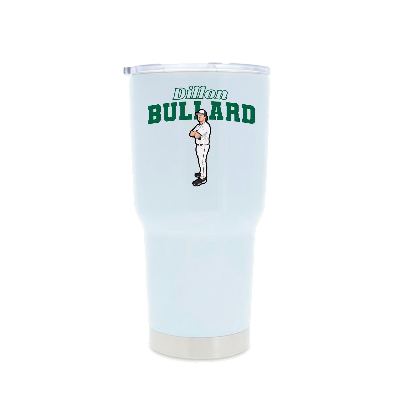 30oz Stainless Steel Tumbler — Name Arch in White