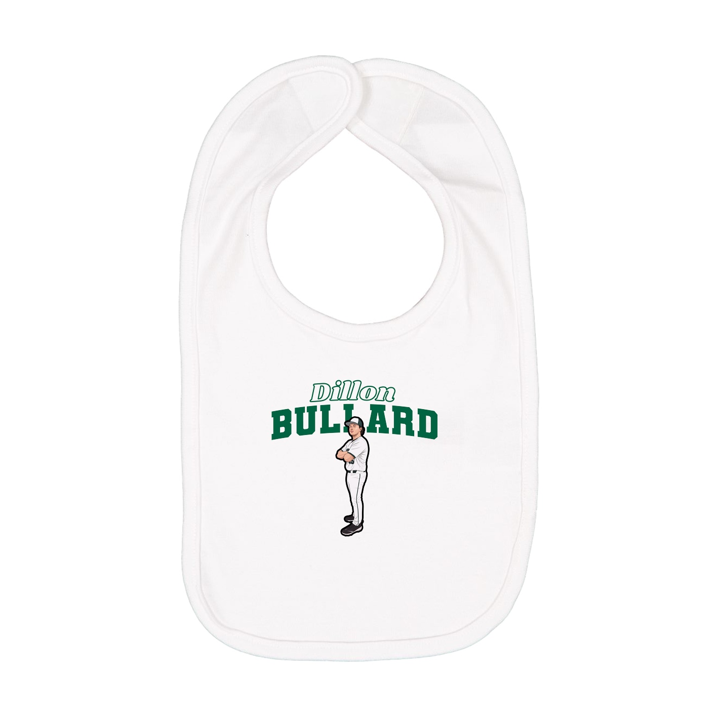 Infant Bib — Name Arch in White