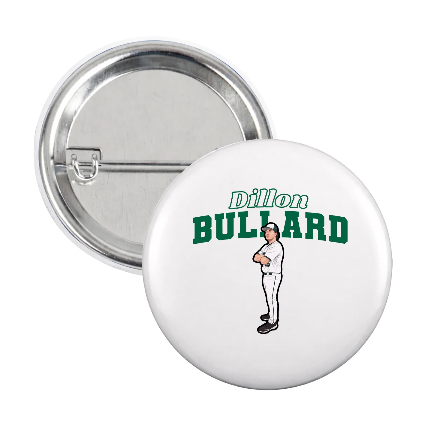 Game Day Button — Name Arch in White