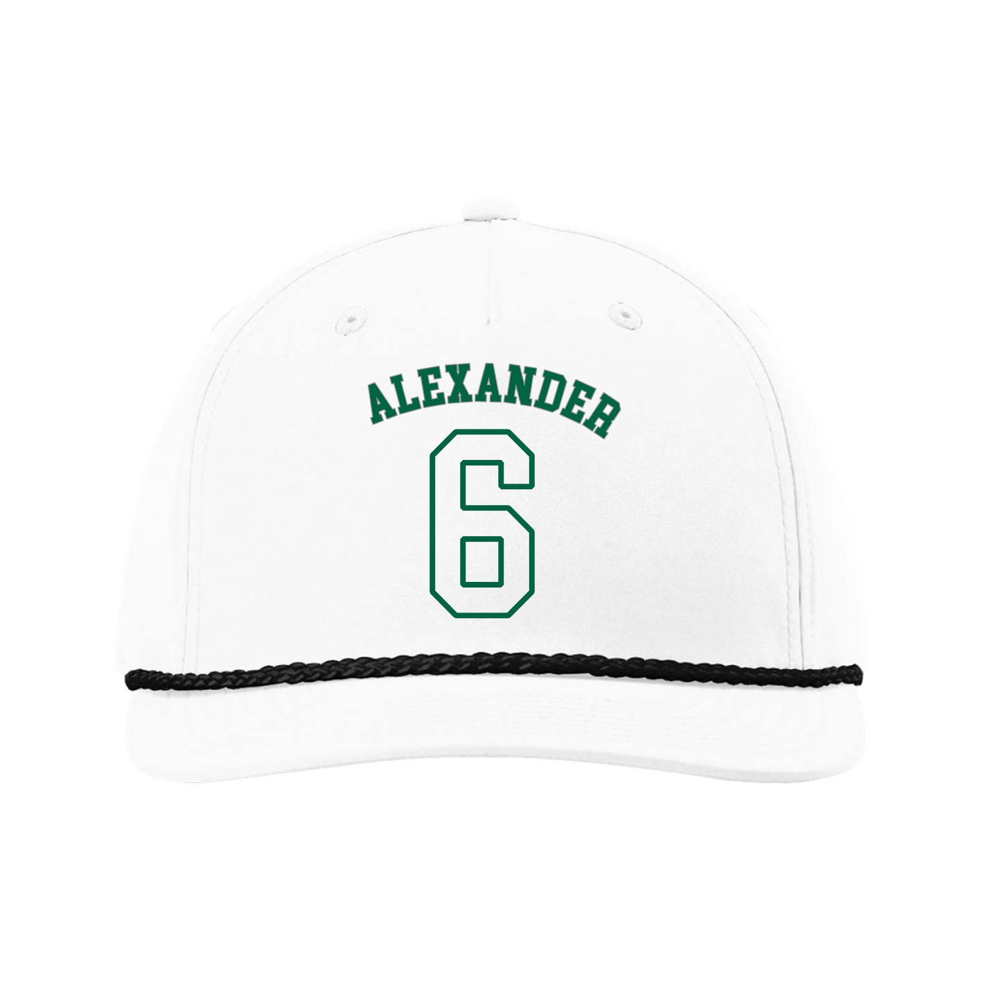 Five-Panel Classic Rope Cap — Shirsey Arch in White