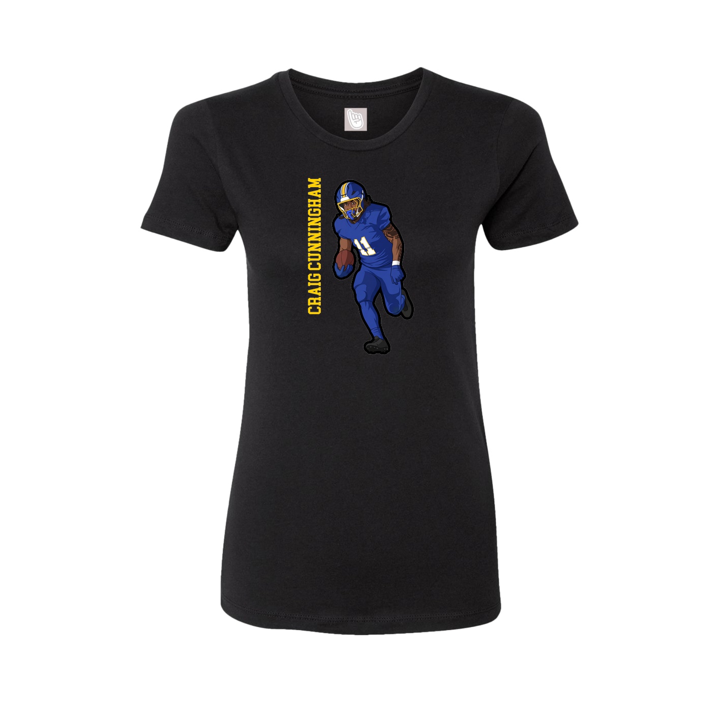 Womens Tee — Name Vertical in Black