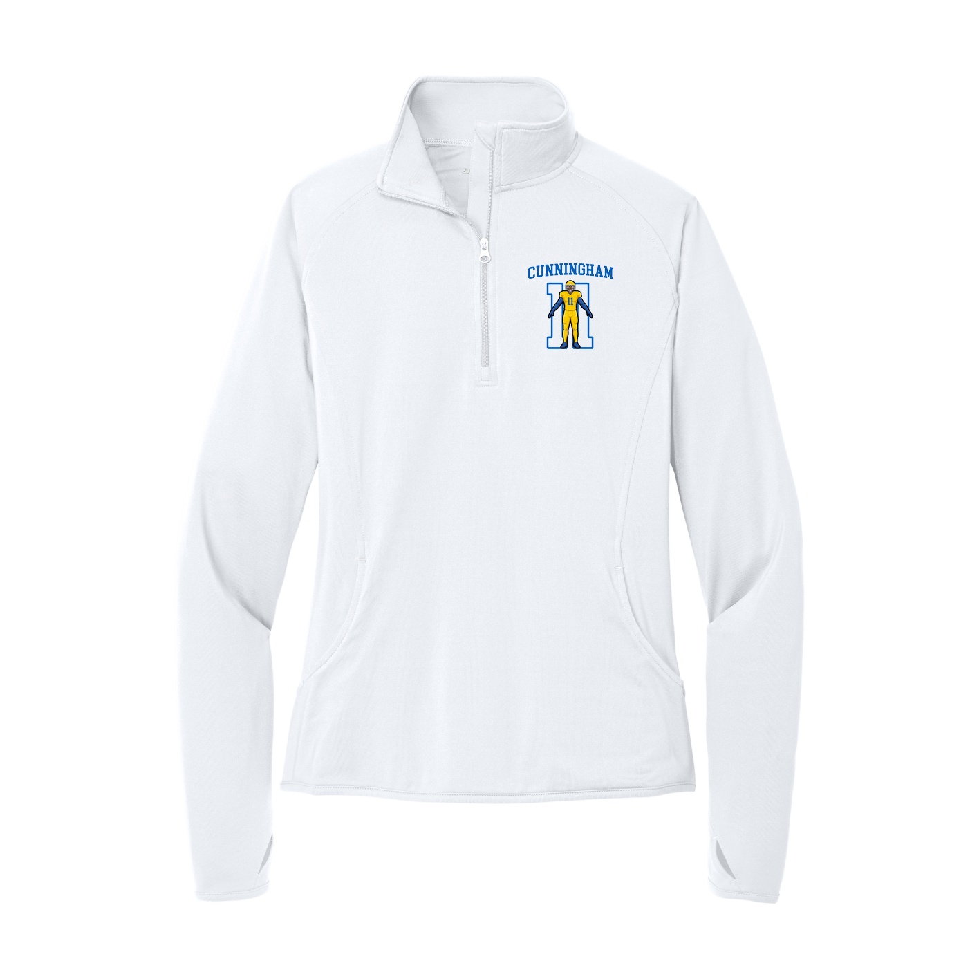 Women's Q-Zip Pullover — Shirsey in White