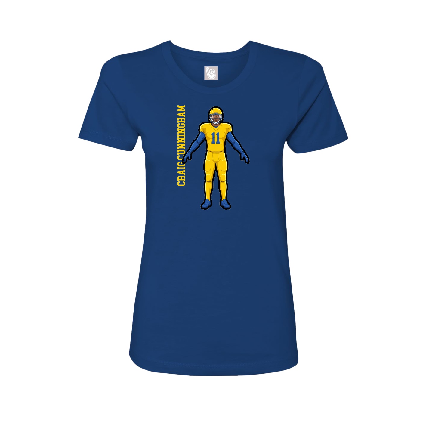 Womens Tee — Name Vertical in Royal