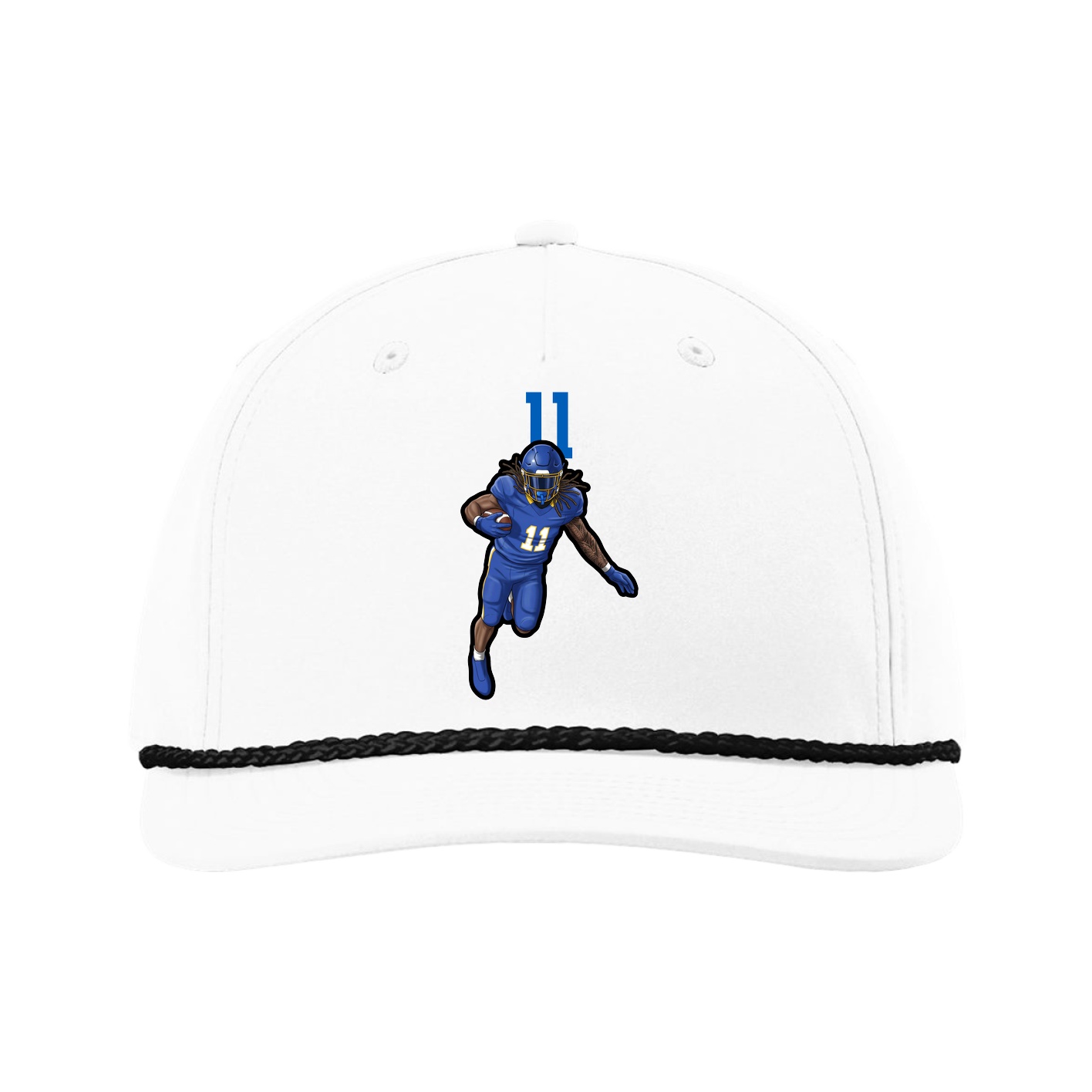 Five-Panel Classic Rope Cap — Number Top in White