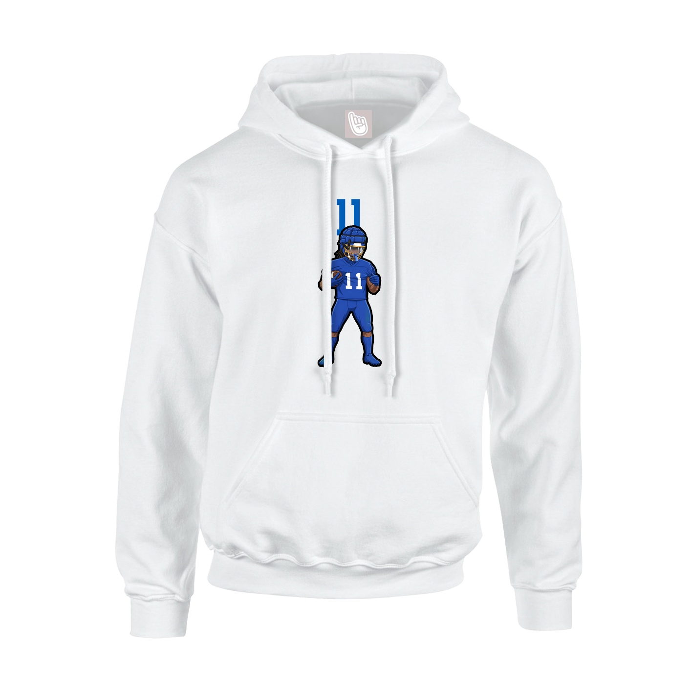 Youth Hoodie — Number Top in White