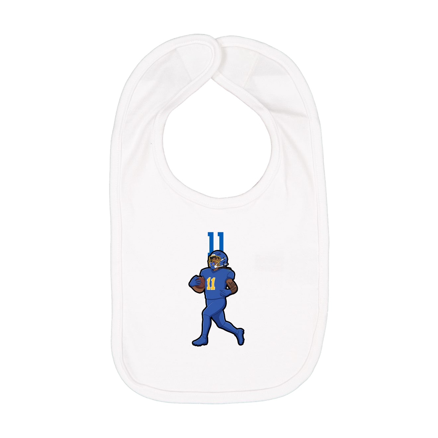 Infant Bib — Number Top in White
