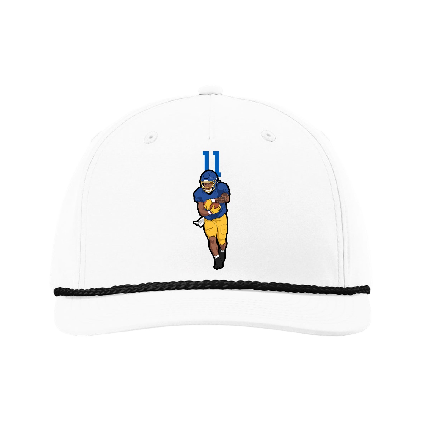 Five-Panel Classic Rope Cap — Number Top in White