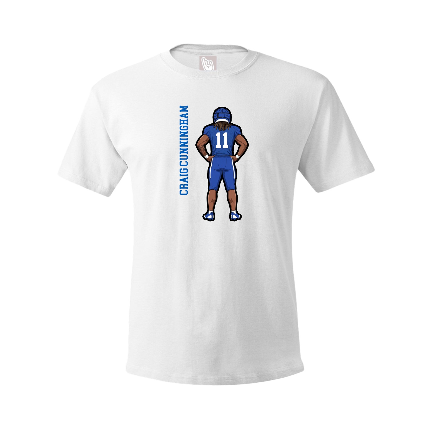Tee — Name Vertical in White