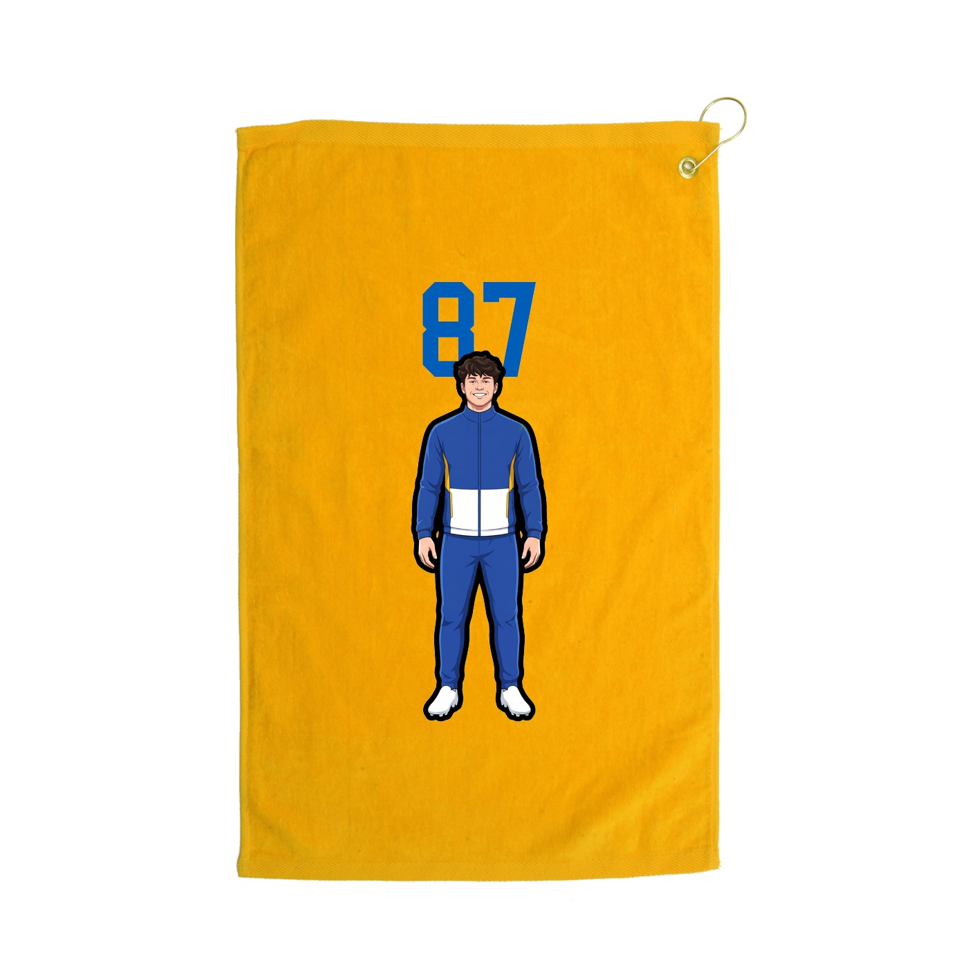 Golf Towel — Number Top in Gold