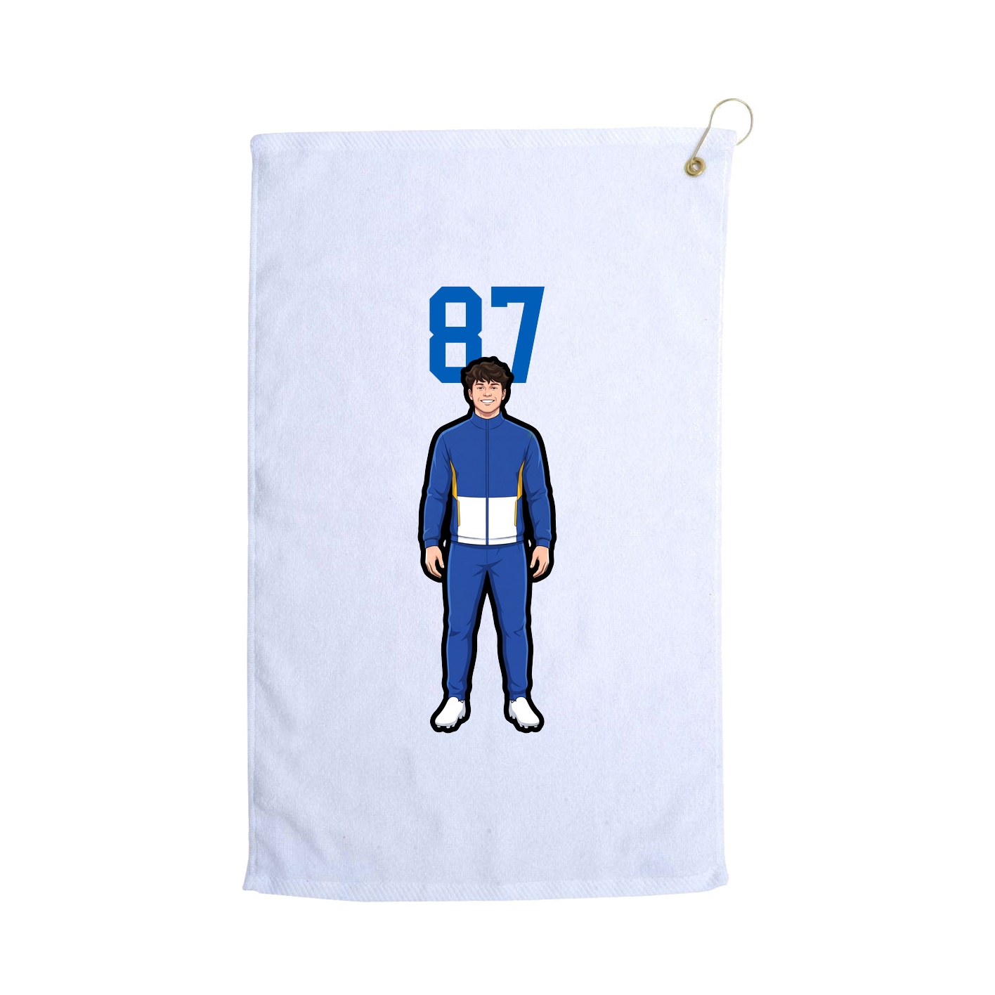Golf Towel — Number Top in White