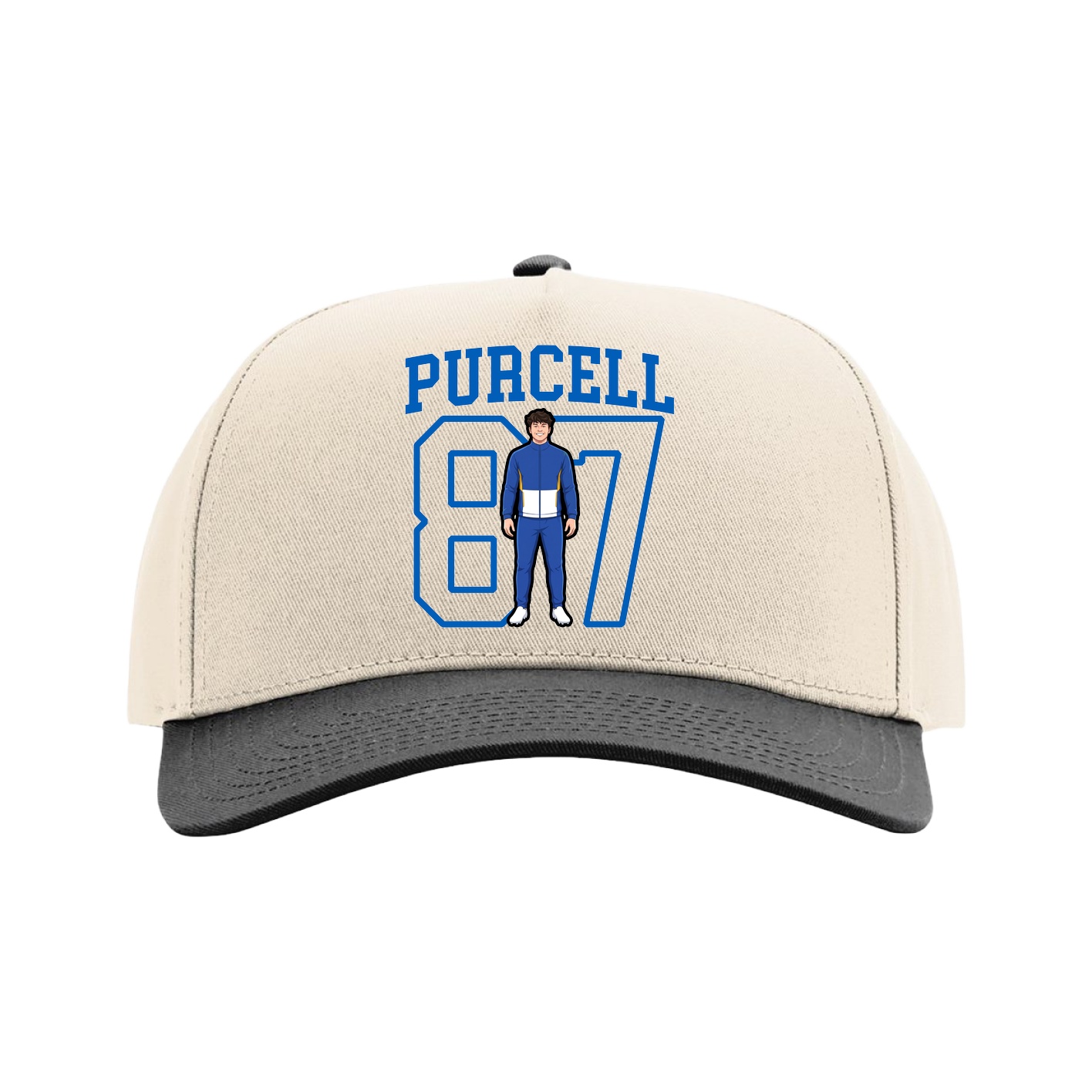 Full Fabric Five-Panel Champ Cap — Shirsey in Cream/Black