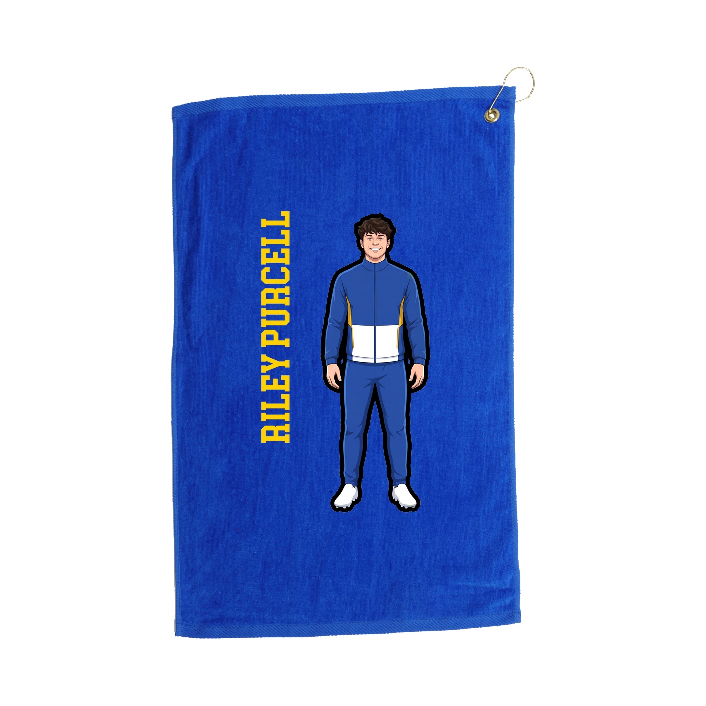 Golf Towel — Name Vertical in Royal