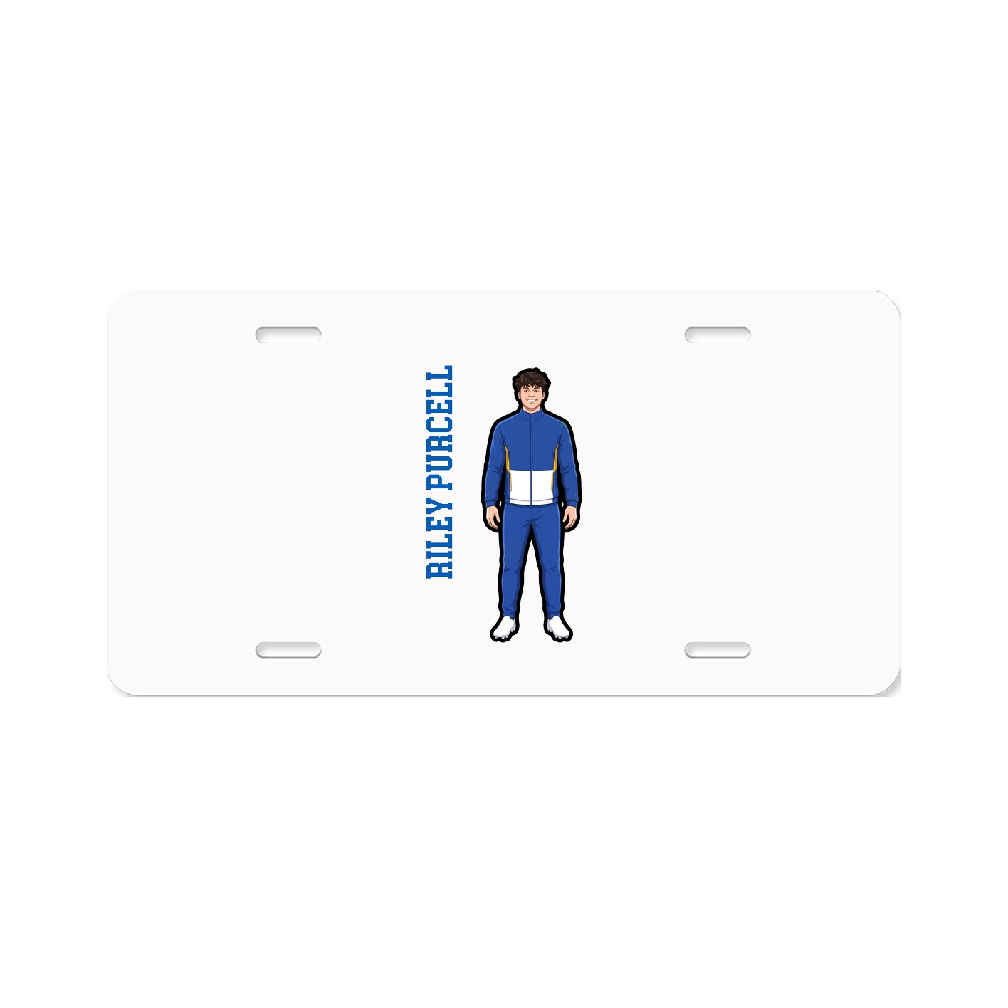 License Plate — Name Vertical in Classic