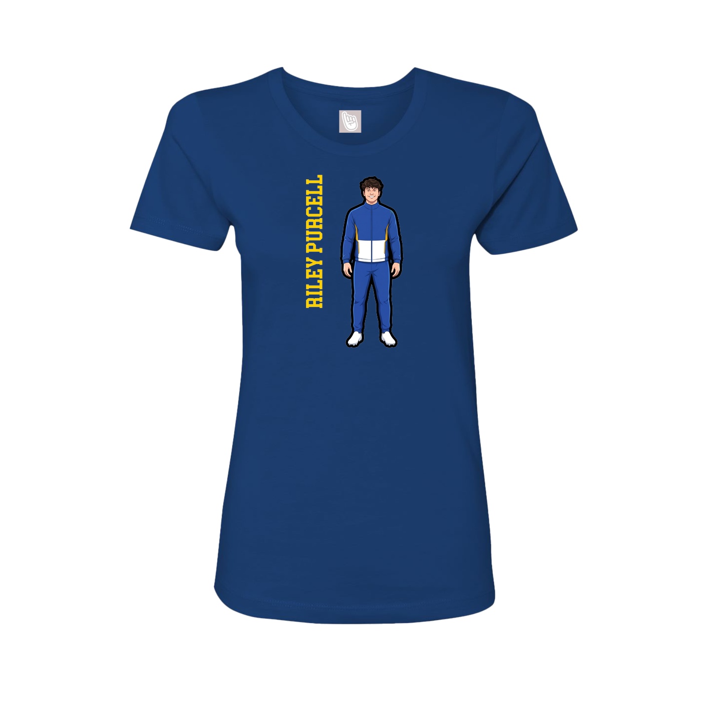 Womens Tee — Name Vertical in Royal