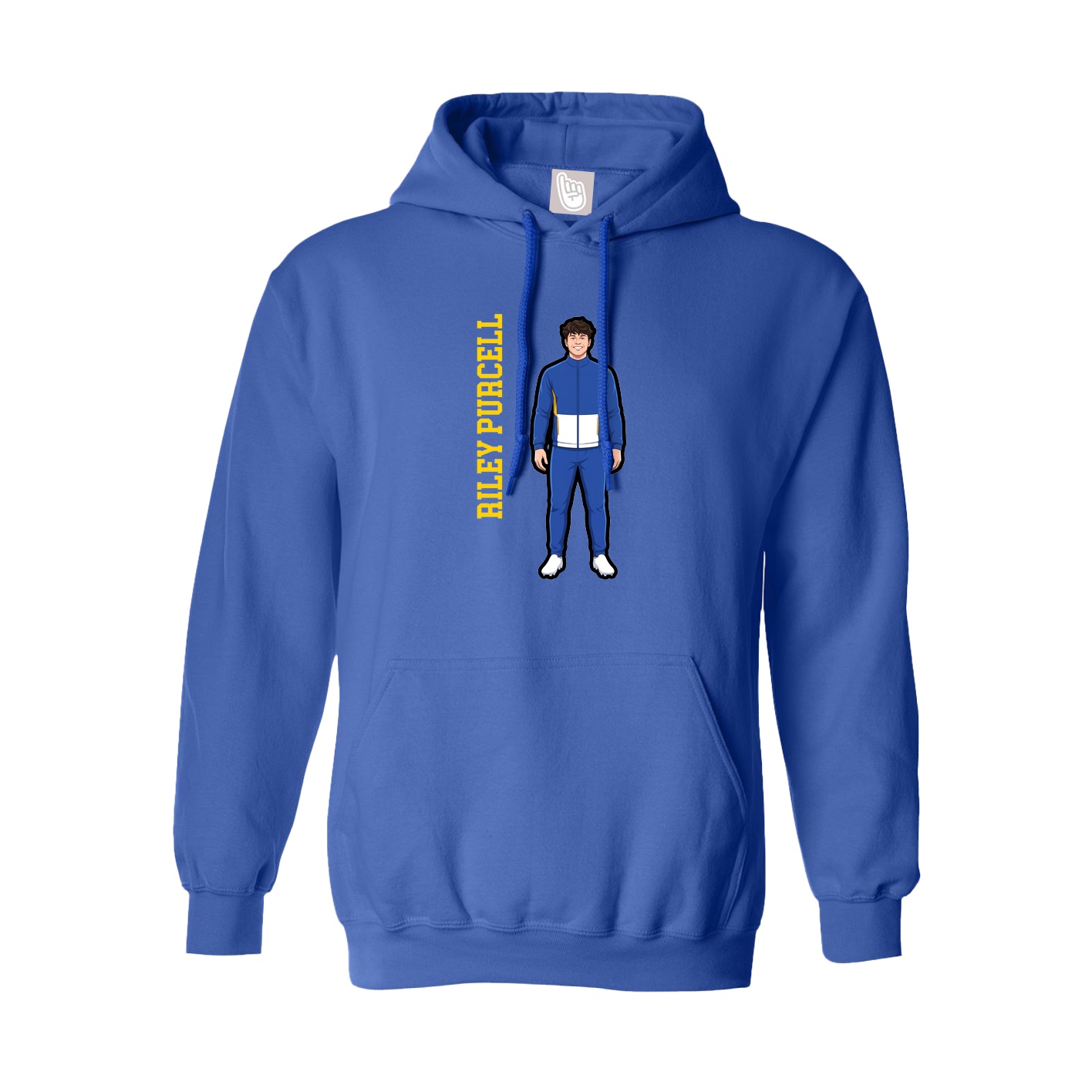 Hoodie — Name Vertical in Royal