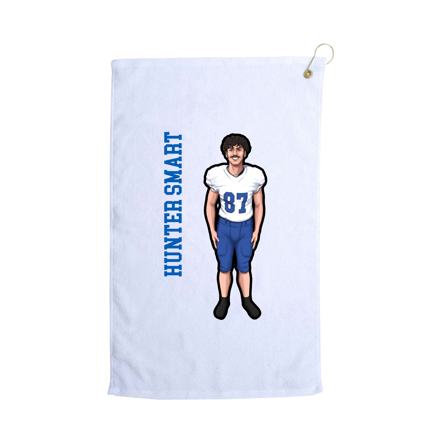 Golf Towel — Name Vertical in White
