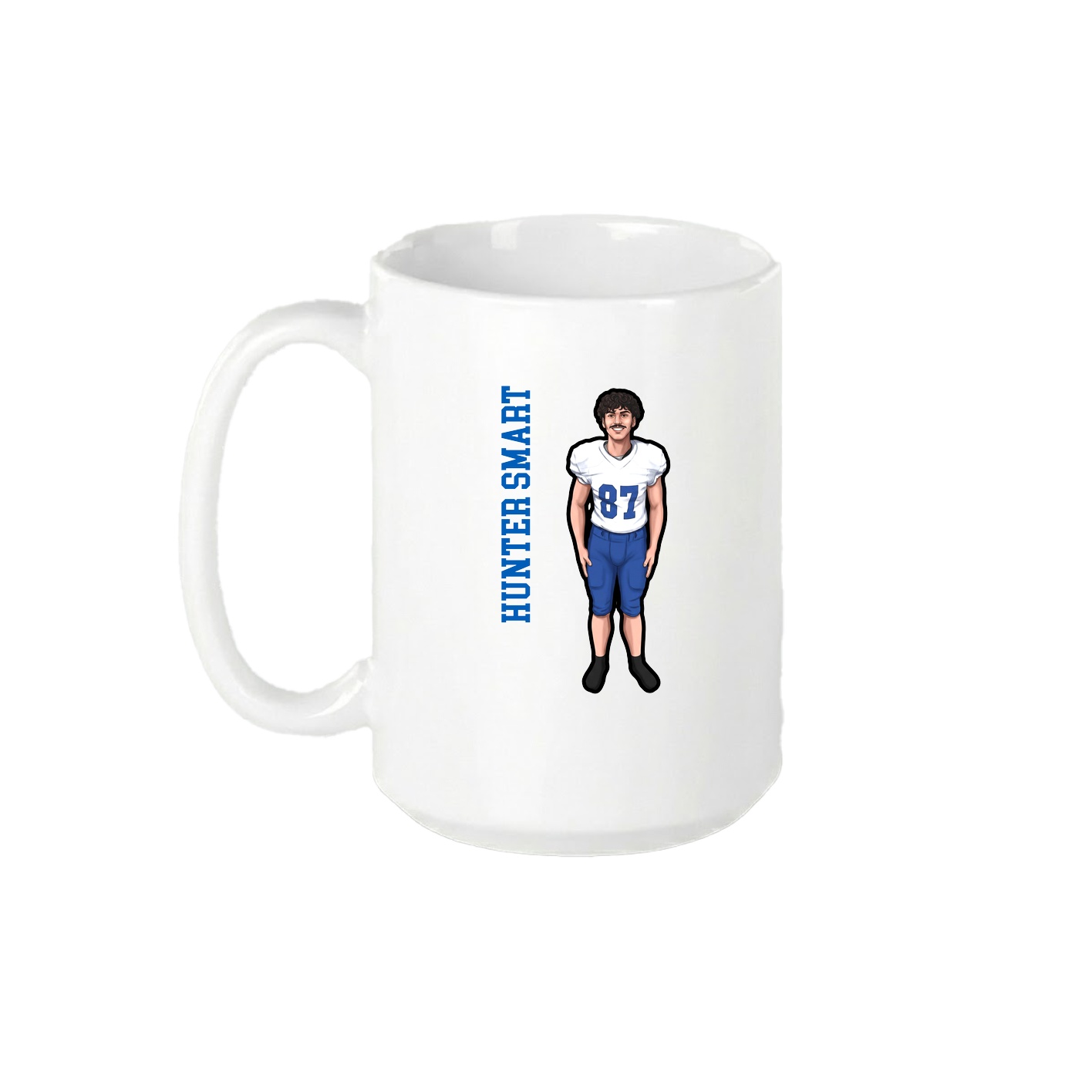15oz Coffee Mug — Name Vertical in White