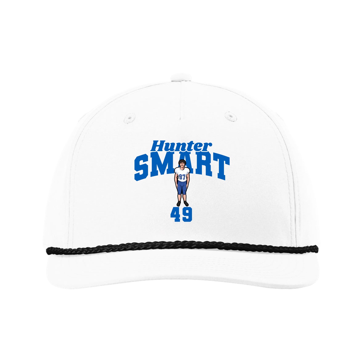 Five-Panel Classic Rope Cap — Signature Arch in White