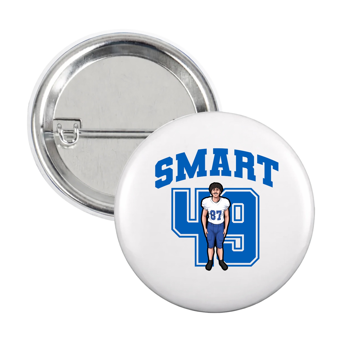 Game Day Button — Number in White