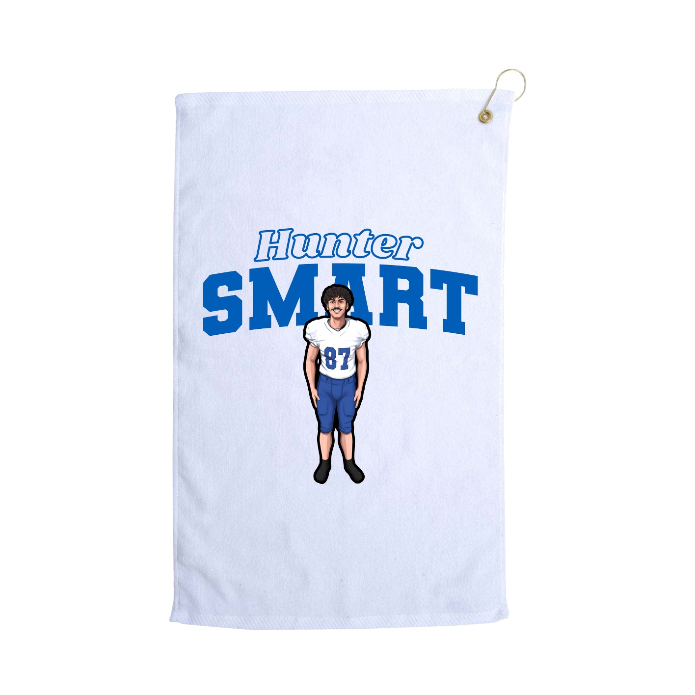 Golf Towel — Name Arch in White