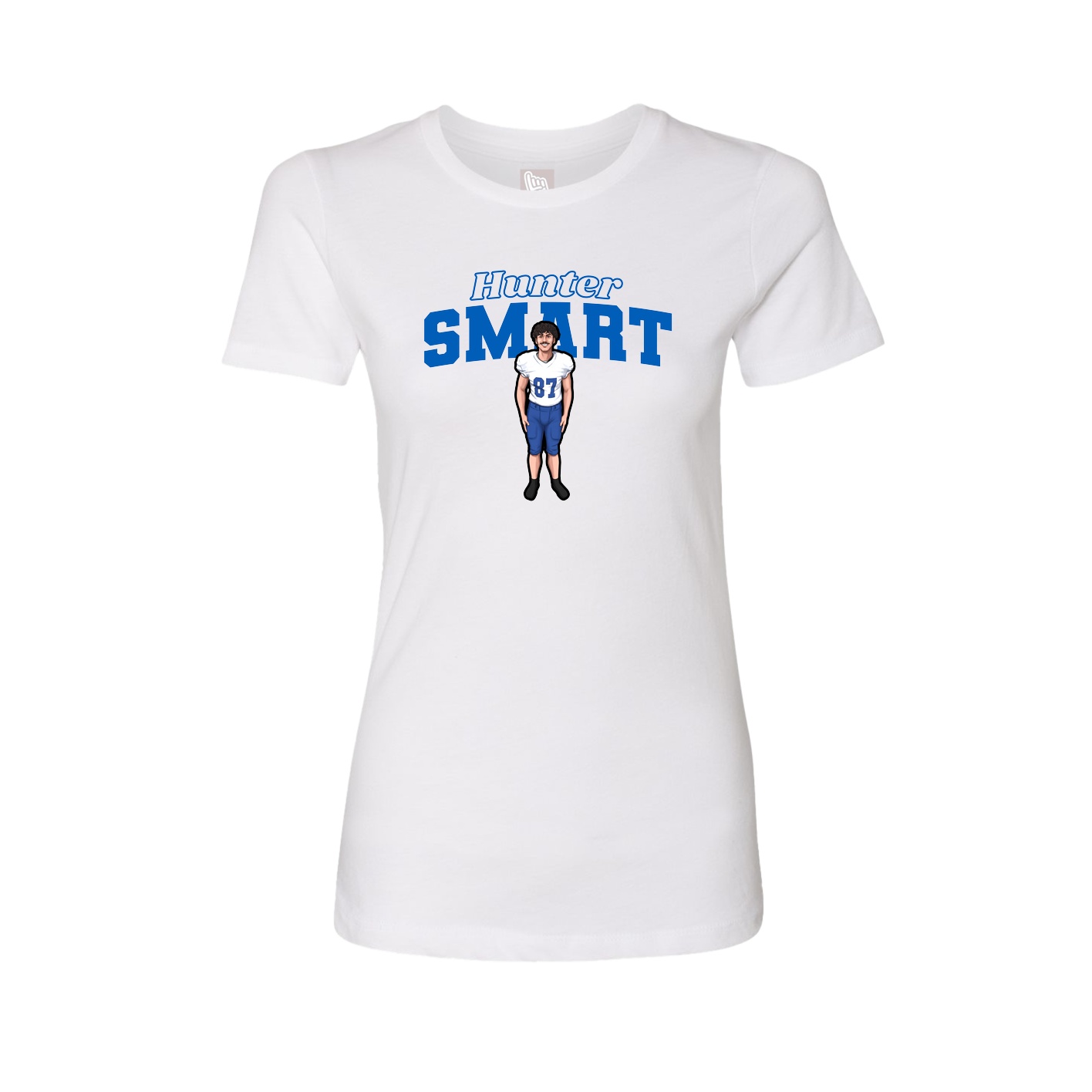 Fitted Women's Tee — Name Arch in White