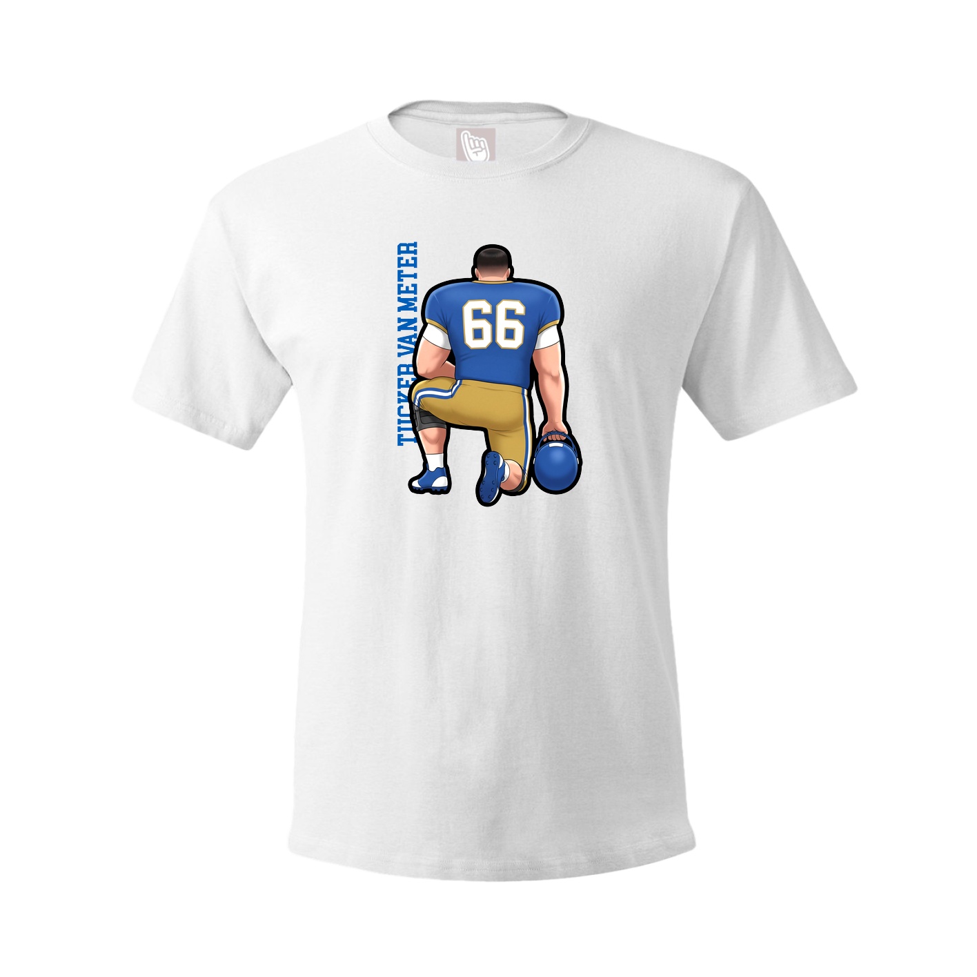 Youth Tee — Name Vertical in White