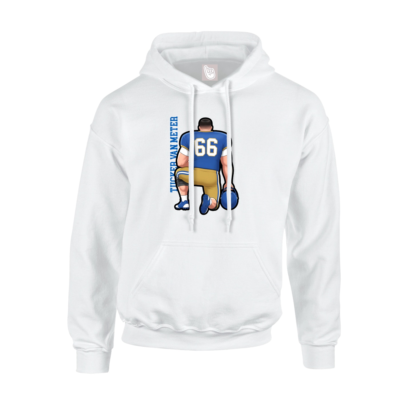 Youth Hoodie — Name Vertical in White