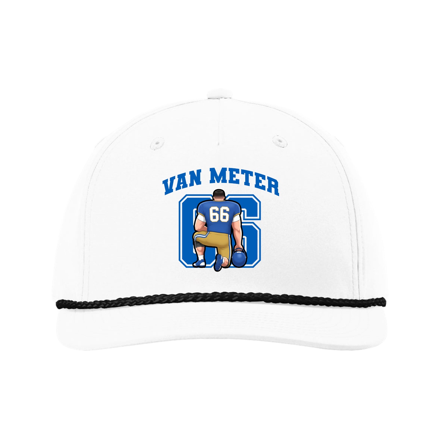 Five-Panel Classic Rope Cap — Number in White