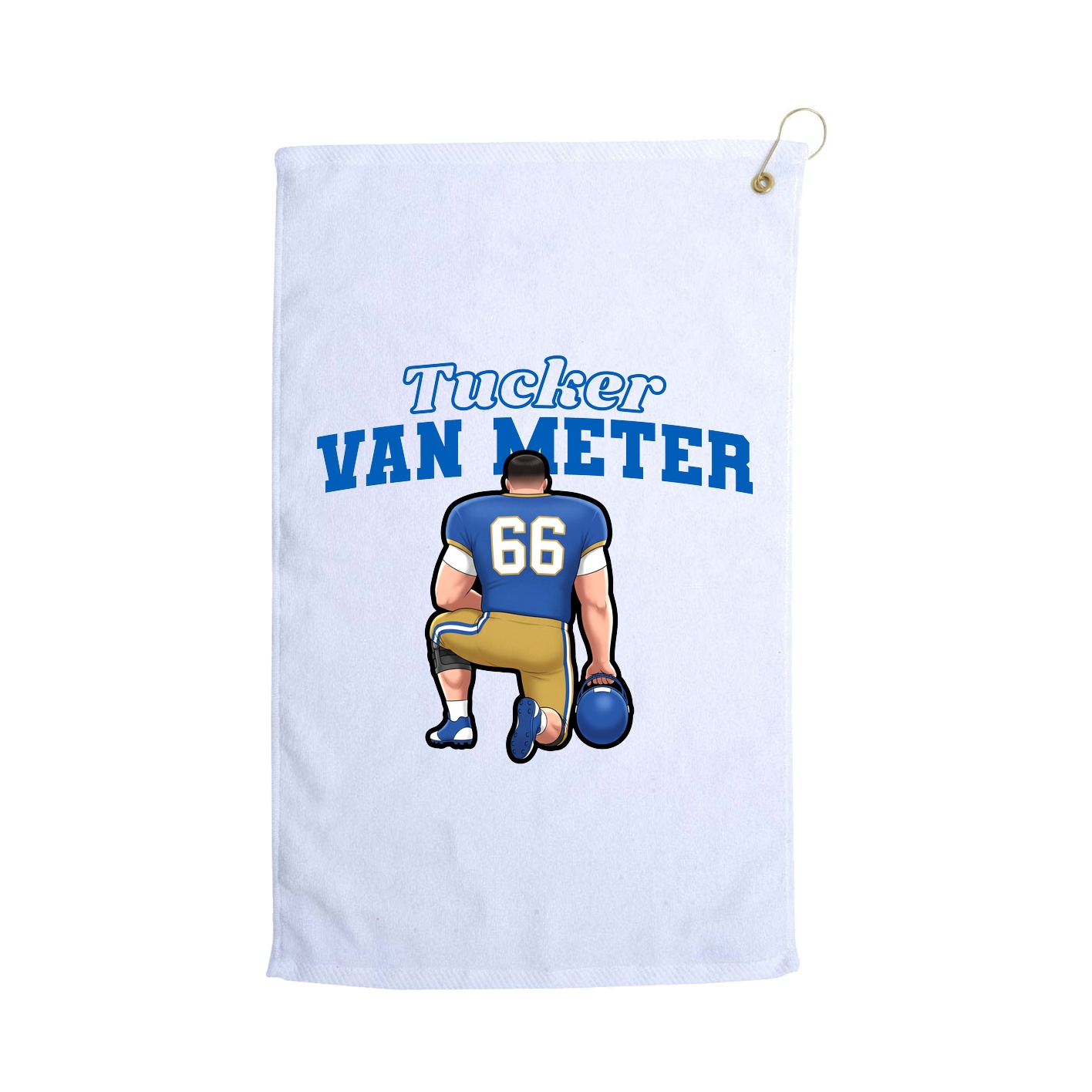 Golf Towel — Name Arch in White